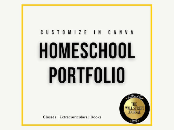 Homeschool Portfolio Template | Editable Canva Record Keeping Printable