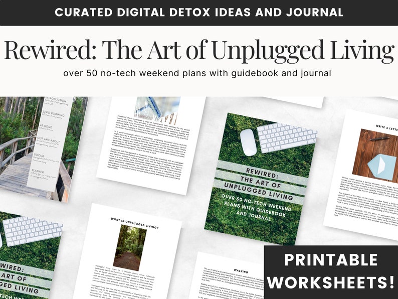 REWIRED Digital Detox Guide Techfree Living Planner & Unplugged Journal Instant Download Etsy