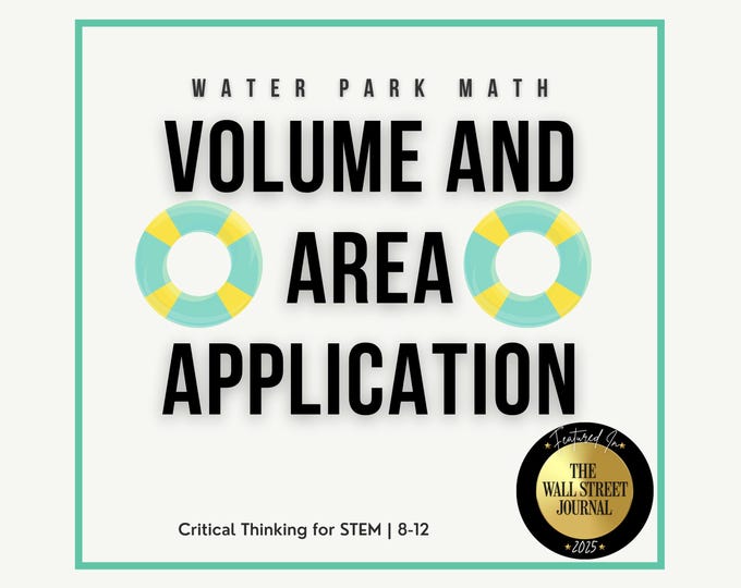 Disney Water Park Math Worksheets | Typhoon Lagoon & Blizzard Beach | Area, Volume, Capacity, Real-World 3D Math Disney School Worksheets