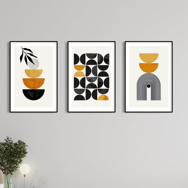 Yellow Modern Art Etsy