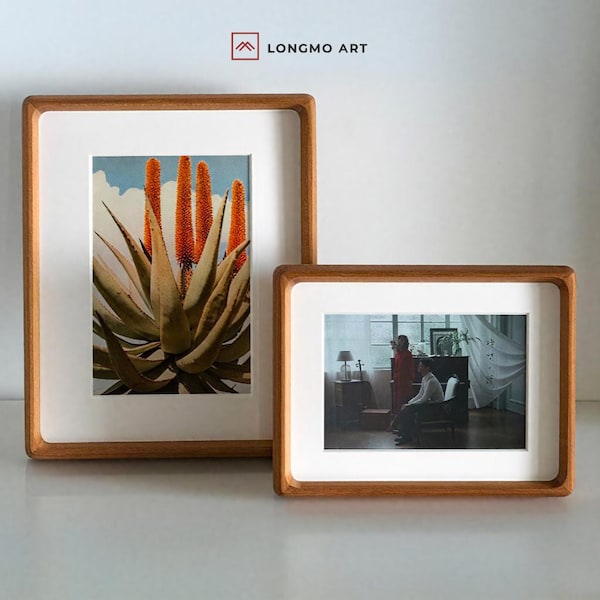 QUADRA-Tabletop Solid Wood Picture Frames: Custom Framed Art Personalized Photo Print, Ready to Gift