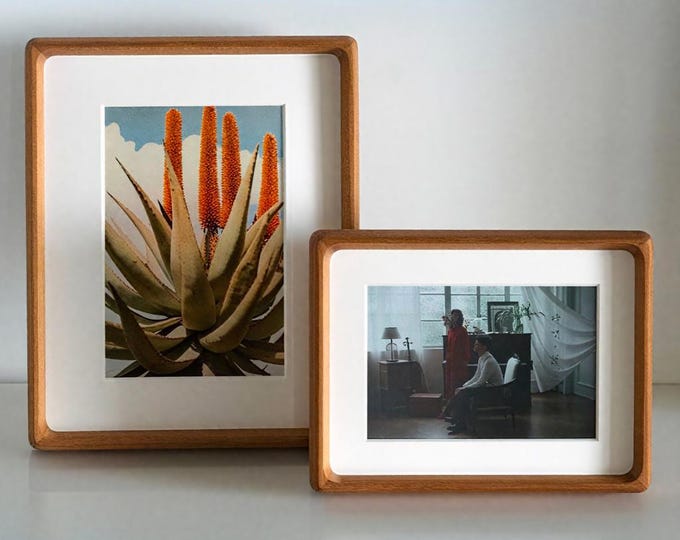 QUADRA-Tabletop Solid Wood Picture Frames: Custom Framed Art Personalized Photo Print, Ready to Gift