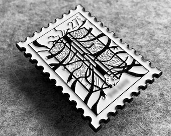 Alchemy Gate Enamel Pin – Stamp-Style Anime Collectible Enamel Art