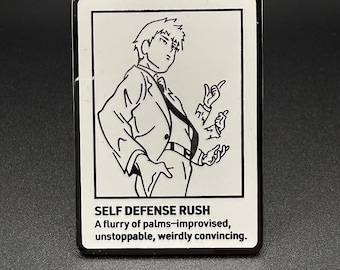 Épinglette en émail du maître de l'improvisation - Épinglette pour carte à collectionner de style JCC • Art minimaliste inspiré des dessins animés