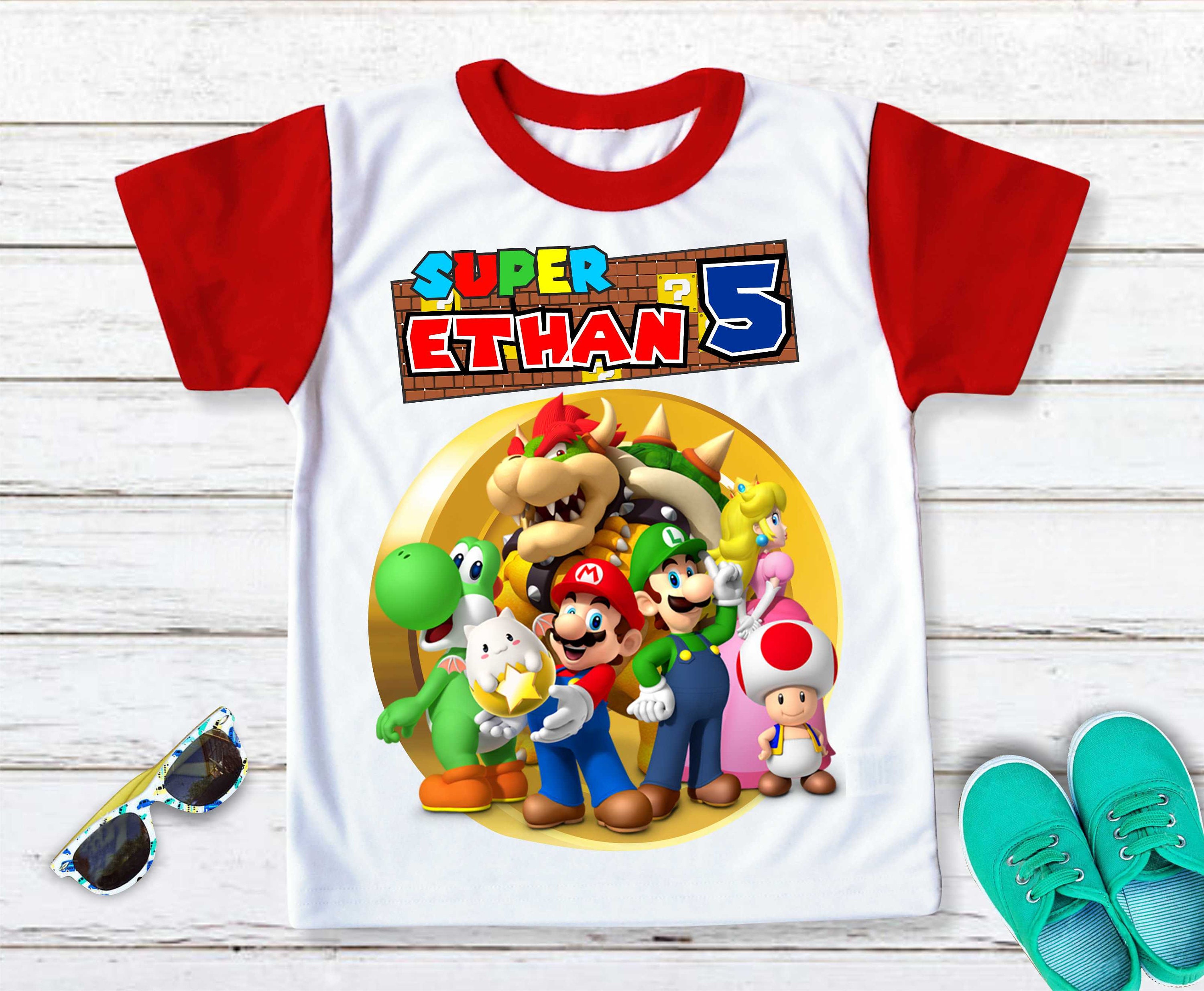 Mario Birthday Shirt Mario Bros Birthday Boy Mario Theme | Etsy