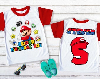 Mario Birthday Shirt Mario Game Birthday Boy Mario Theme - Etsy