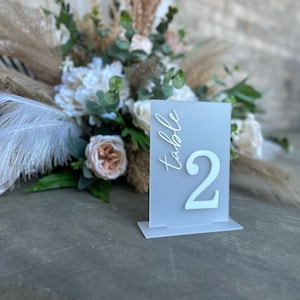Frost Acrylic Table Numbers, Table Numbers, Wedding Table Numbers