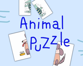 Animal Matching Puzzle Cards — Ages 3–6 | Visual Recognition | Symmetry
