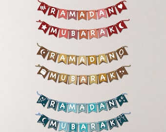 Ramadan Mubarak Flag Banner — Ages 3–8 | Fine Motor Skills