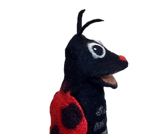 Felted Ladybug Hand Puppet: Merino Wool Storyteller Toy
