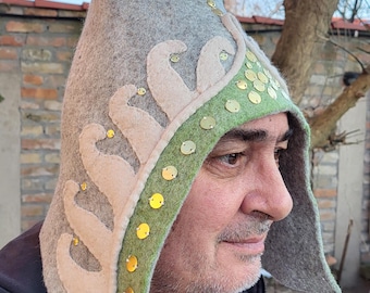 Historical felted hat, Scytian- Sarmatian warrior hat , 5th Century BC-Ist Century AC , re-enactment head ware