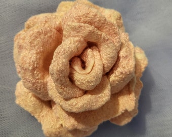 Felted flower brooch, women felt flower, romantic corsage, pink rose handmade pin