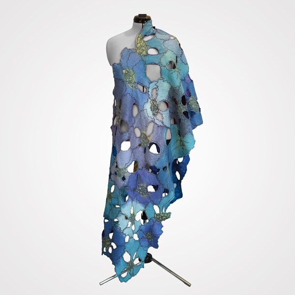 duo shawl felted button