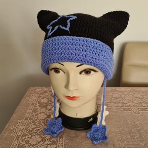 Handmade Cat Beanie with Star Details