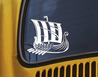 Viking Ship Vinyl Decal // Bumper Sticker // Outdoor Vinyl // Car Decal // Laptop Decal