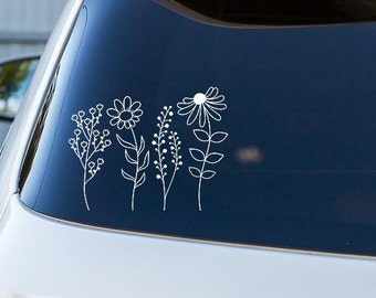 Wildflowers Vinyl Decal // Car Decal // Outdoor Vinyl // Laptop Decal