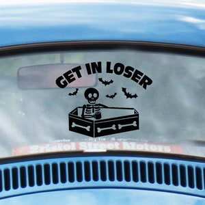 Halloween Grim Reaper Get In Loser! Casket Coffin' Sticker