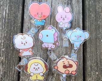 BT21 Inspired Acrylic Badge Reel