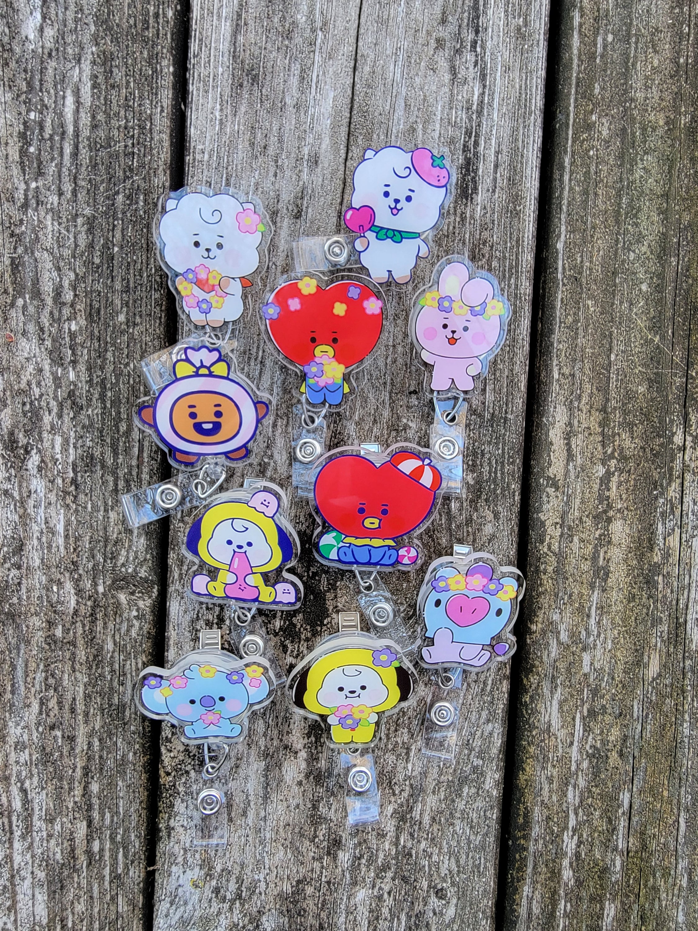 スタンピンアップ　BRING THE PRESENTS スタンプ&ダイセット BT21 Acrylic Badge Reel Kpop BTS - Etsy
