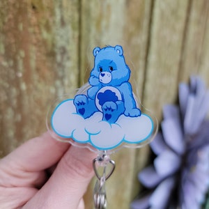 Cute Pouty Bear Acrylic Badge Reel