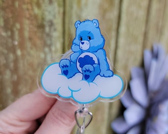 Cute Pouty Bear Acrylic Badge Reel