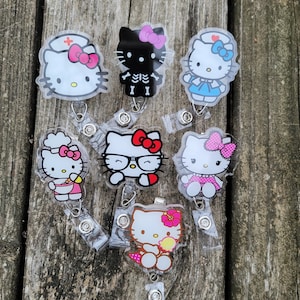 Kitty Inspired Acrylic Badge Reels