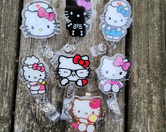 Kitty Inspired Acrylic Badge Reels