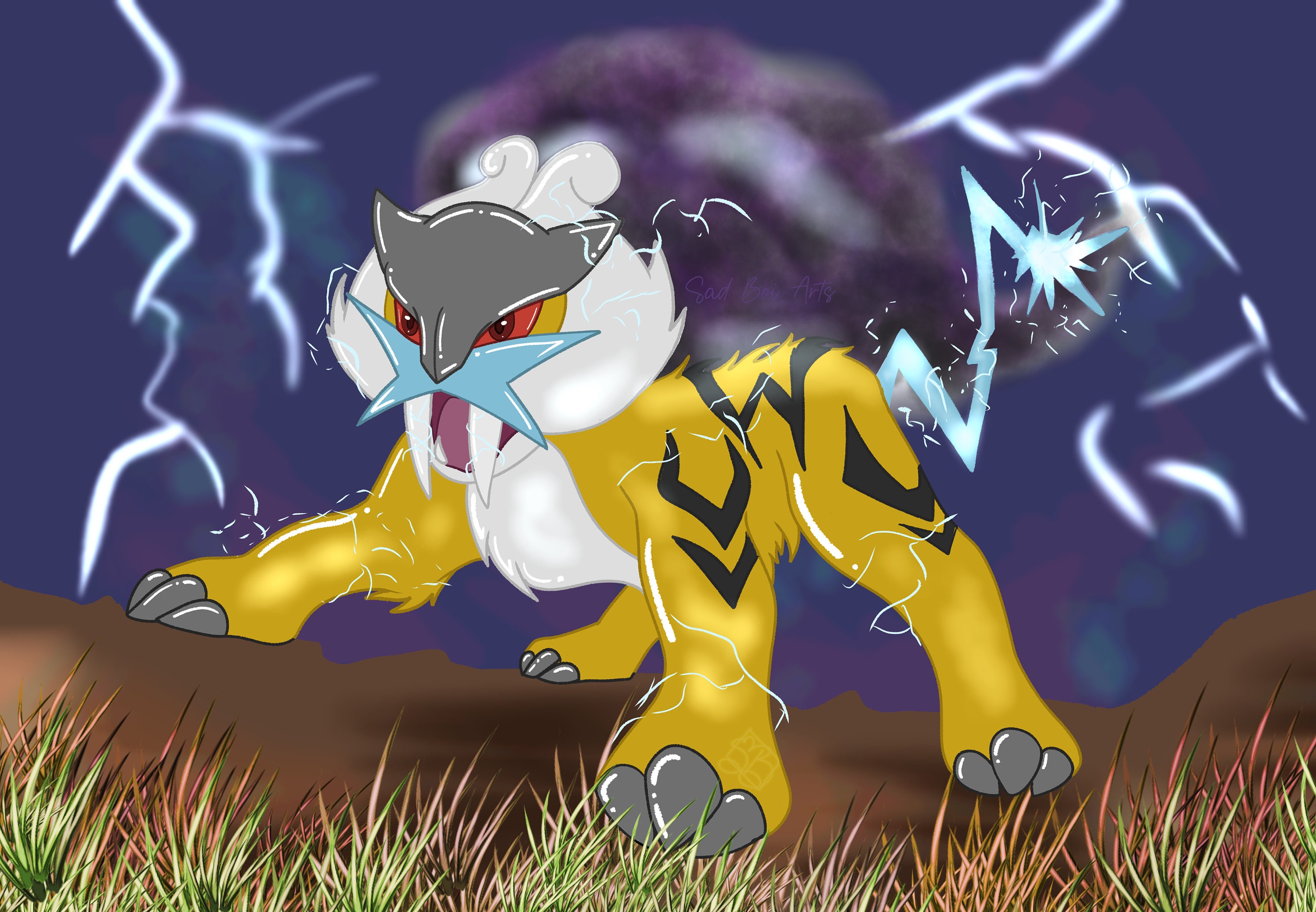 High Quality Pokemon Raikou SVG PNG 300 Dpi Clipart 243 