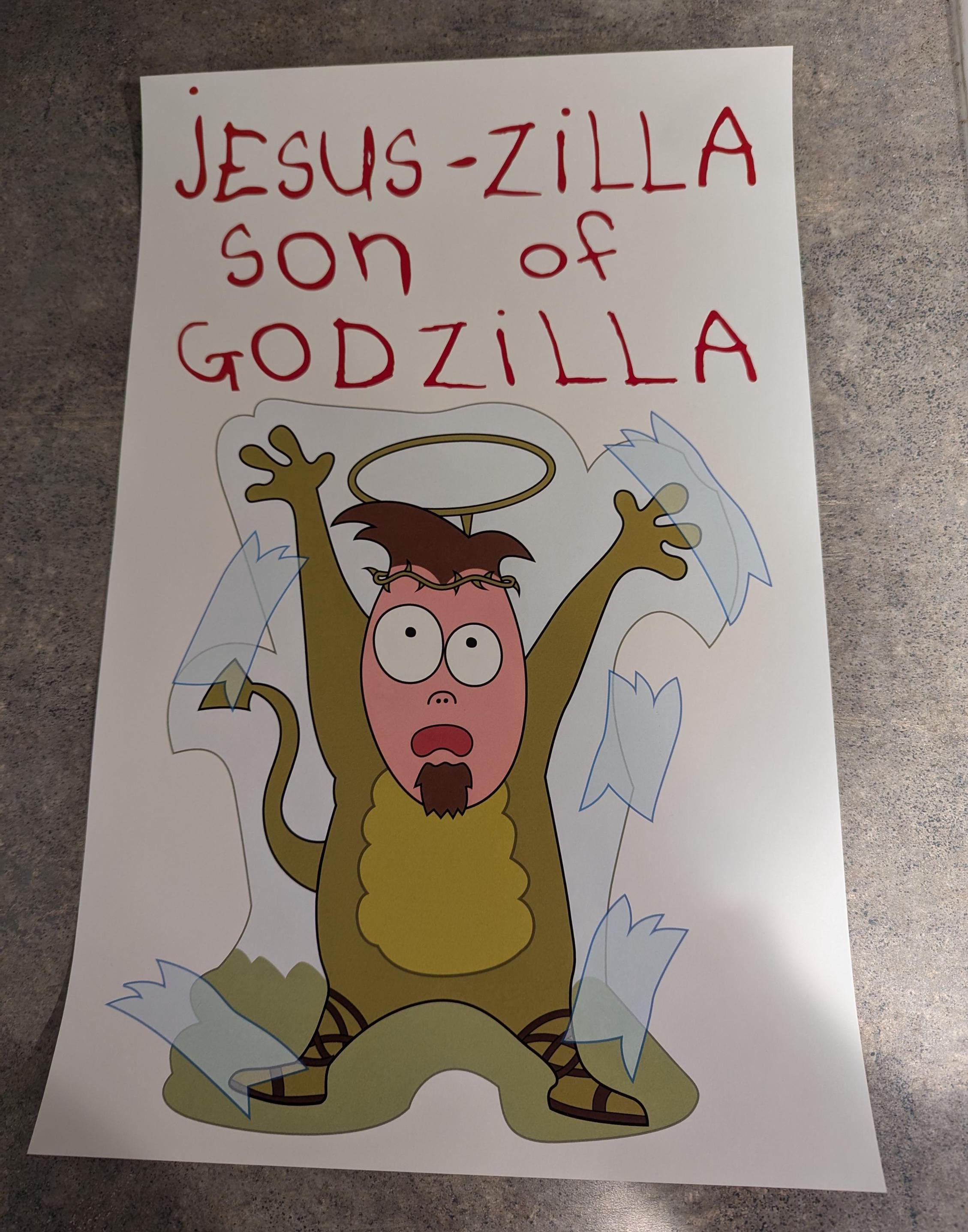 Home Movies Jesus-zilla Poster (11x17) - Etsy