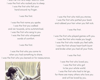 Mother's Day Poem Printable | Motherhood Poetry Wall Art | Digital Download Gift for Mom & Baby
