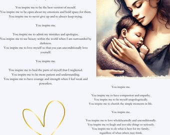 Motherhood Poem Art Print – Inspirational Mother's Day Gift (Digital Download)
