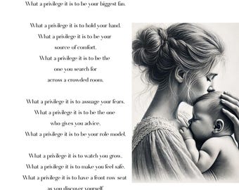 Motherhood Poem for Child | Printable Poetry Wall Art | Instant Download Gift from Mom