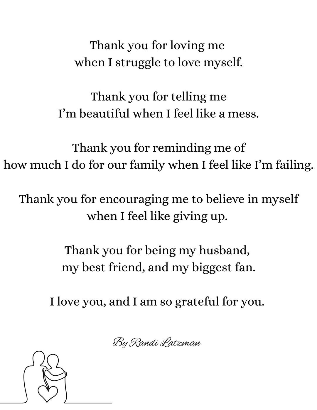 Father’s Day Poem From Wife | Husband Father’s Day Gift | Love Thank ...