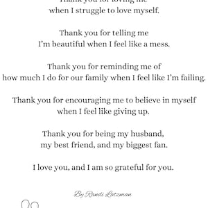 Father’s Day Poem from Wife | Husband Father’s Day Gift | Love Thank You Poem