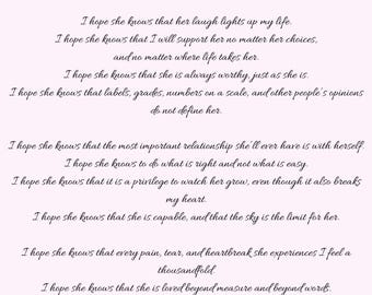 Mother Daughter Poem Printable | Sentimental Wall Art (Digital Download)