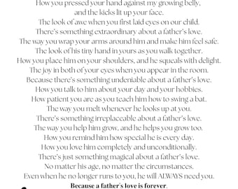 A Father's Love Poem – Sentimental Son to Dad Gift (Digital Download)