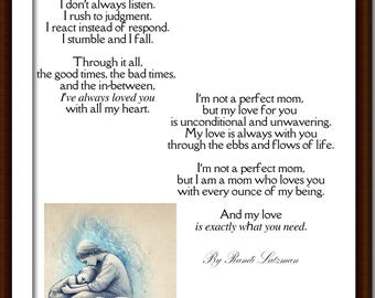 Mother's Day Poem Print – Imperfect Mom Quote (Digital Download)