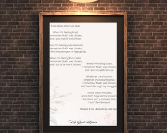 Inspirational Motherhood Poem Printable | Wall Art Poetry Digital Print | Encouraging Words