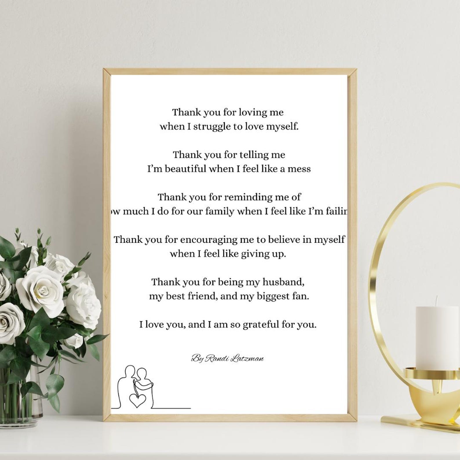 Father’s Day Poem From Wife | Husband Father’s Day Gift | Love Thank ...