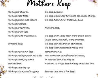 Motherhood Poem Printable – Heartfelt Mother's Day Gift – Inspirational Wall Art