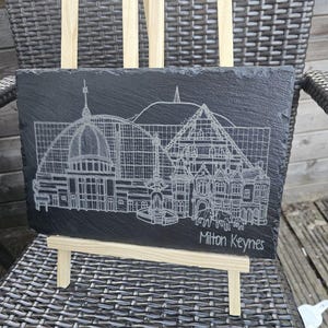 Milton Keynes Slate Art – Targa commemorativa della città incisa al laser (30 x 20 cm)