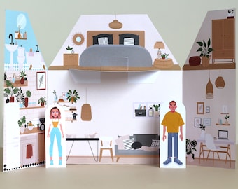 Druckbares Papier Puppenhaus