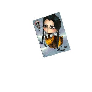 ATC Original Art, Mercoledì Addams Artwork, OOAK Alice nel Paese delle Meraviglie Artwork, Bumblebee Artwork, Miniature Artwork, Arte da collezione