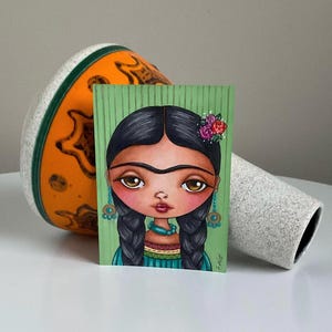 ATC Arte originale, opera d'arte di Frida, opera d'arte OOAK, arte di Frida Kahlo, opera d'arte in miniatura, arte da collezione, ACEO
