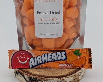 orange airheads freeze dried candy, orange crunch