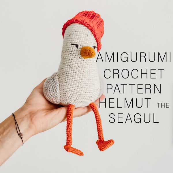 PDF Helmut the Seagull amigurumi crochet pattern (ENG)