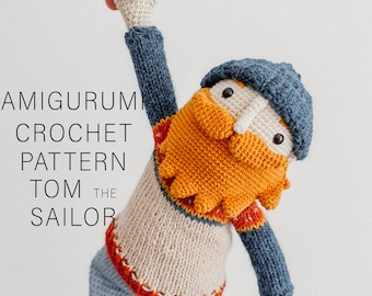 PDF Amigurumi doll crochet Pattern Tom the Sailor (ENG)