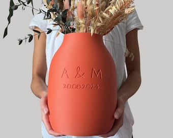 Vase Amphora - Personalisierte Blumenvase - Vase für Trockenblumen - Hochzeitsgeschenk