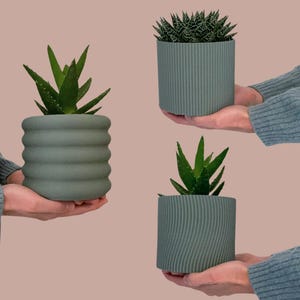 Flowerpot set - 3 small flowerpots - Original gift - Gift for plant lovers