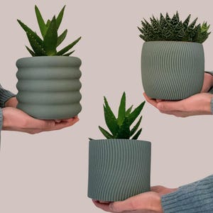 Flowerpot set - 3 small flowerpots - Original gift - Gift for plant lovers